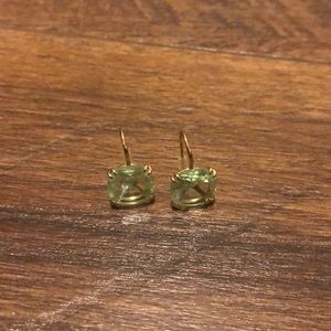 Green gem earrings.